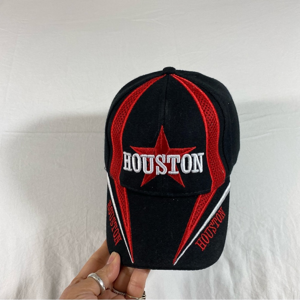 Houston Baseball Cap Black Red Ball Cap Unisex Hat Embroidered Red Star …